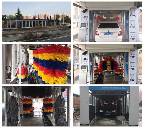 中國河南省洛陽市中心安裝凱沃定制12刷帶擦干拋光刷系統設備