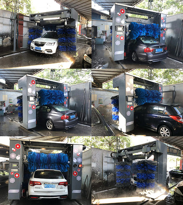 東莞市石竭站安裝德系往復式5刷電腦洗車機調試中…